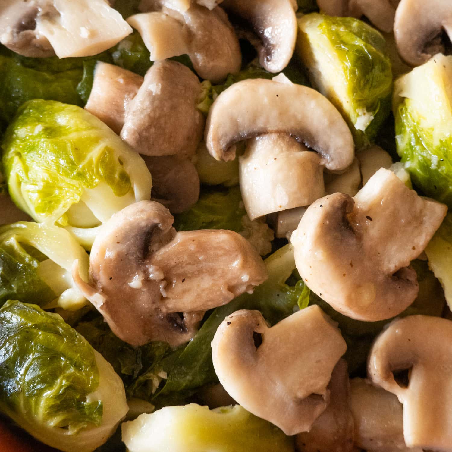Secrets to Tender Buttery Brussels Sprouts and Garlic Mushrooms